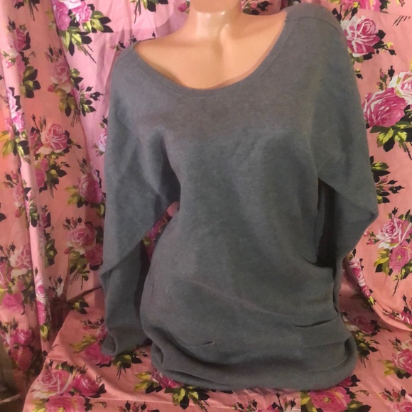 Lacoste gray sweater dress pocket pull over long